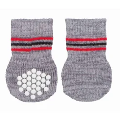 Anti-Rutsch Hundesocken grau L-XL 2St.^Trixie