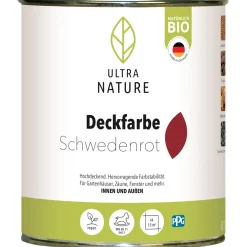 Deckfarbe Schwedenrot 0,75 L*Ultra Nature Hot