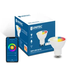 WIFI LED-Leuchtmittel Smart GU10 3,5W RGB CCT dimmbar^Unitec Sale