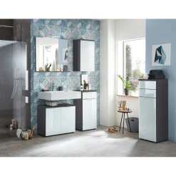 Unterschrank 39 x 86 x 34 cm graphit/weiß^ New