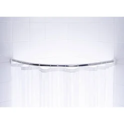 Valblue Rundduschstange Wien, ca. 90x90 cm, ca. Ø 25 mm, Farbe: Chromfarben glänzend