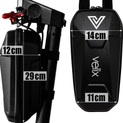 Velix Lenkertasche Zubehör Tasche für Lenker L30 cm mit Haltebändern Schwarz