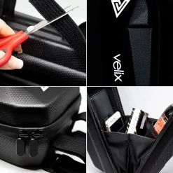 Velix Lenkertasche Zubehör Tasche für Lenker L30 cm mit Haltebändern Schwarz