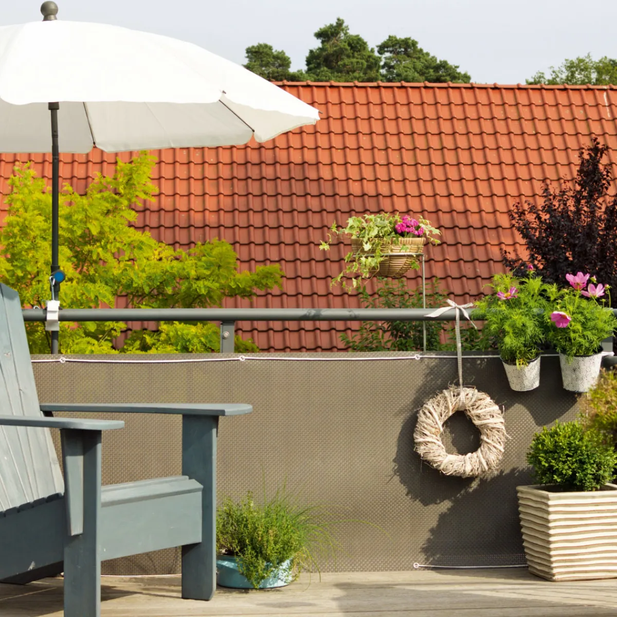 Balkonbespannung Titangrau 75 cm^Videx Outlet