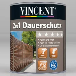 2in1 Dauerschutz-Lasur Grau 0,375 L*Vincent New