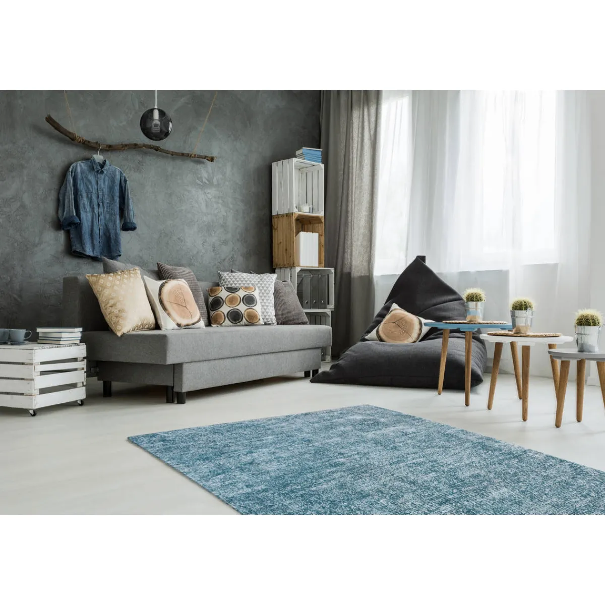 Vintage-Teppich Etna 110 petrol