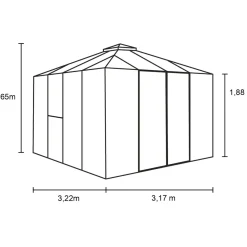Gewächshaus Jack Roof 10m² schwarz^Vitavia Hot