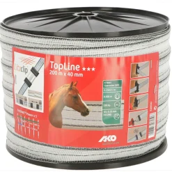 Weidezaunband TopLine 40 x 2000 cm weiß-schwarz^ Clearance