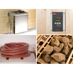 Design-Sauna Cubilis Größe 1 Sparset 7,5kW OS Glastuer und Fenster*Weka Sale