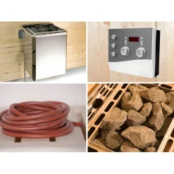 Weka Design-Saunahaus Kuopio Sparset 9,0 kW Bio S inkl analoger Steuerung natur