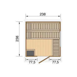 Design-Saunahaus Kuopio Sparset 9,0 kW OS inkl analoger Steuerung natur*Weka Discount