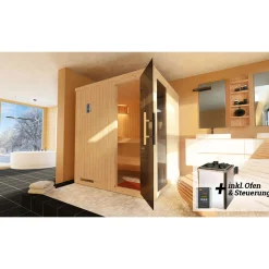 Elementsauna Halmstad Größe 2 Sparset 7,5 kW OS Massivholztuer^Weka Best