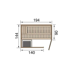 Weka Elementsauna Halmstad Größe 2 Sparset 7,5 kW Bio S Glastuer und Fenster