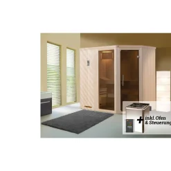 Elementsauna Varberg Eck Größe 1 Sparset 7,5 kW Bio S Glastuer^Weka Sale