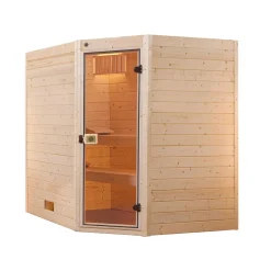 Weka Massivholz-Sauna Valida Größe 2 Sparset 7,5 kW OS Glastuer und Fenster