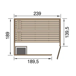 Weka Massivholz-Sauna Valida Größe 2 Sparset 7,5 kW OS Glastuer und Fenster