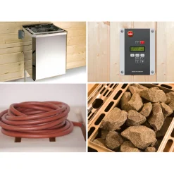 Weka Premium Massivholz-Elementsauna Kemi Eck Größe 3 Sparset 7,5 kW Bio S