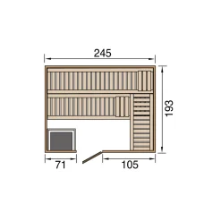 Weka Premium Massivholz-Elementsauna Kemi Größe 4 Sparset 7,5 kW OS
