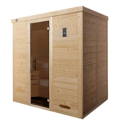 Weka Premium Massivholz-Elementsauna Kemi Eck Größe 3 Sparset 7,5 kW Bio S