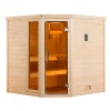 Weka Premium Massivholz-Sauna TURKU Eck Größe 2 Sparset 7,5 kW Bio S Glastuer