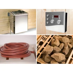 Weka Saunahaus Naantali Sparset 9,0 kW OS inkl analoger Steuerung natur