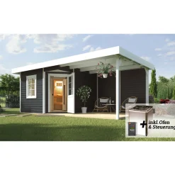 Weka Saunahaus Salo Größe 1 Sparset 7,5 kW OS anthrazit