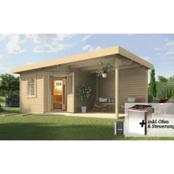 Weka Saunahaus Salo Größe 2 Sparset 7,5 kW Bio S natur