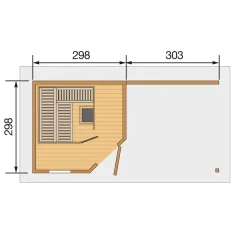 Weka Saunahaus Salo Größe 2 Sparset 7,5 kW Bio S natur
