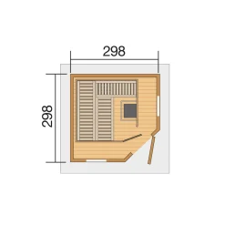 Weka Saunahaus Salo Größe 2 Sparset 7,5 kW Bio S grau