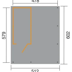 Weka Carport 607 inklusive Geräteraum 512 x 602 x 233 cm