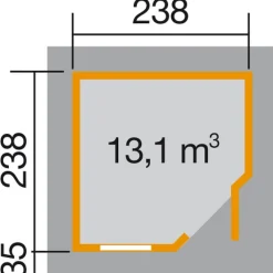 Weka Designhaus 213 5-Eck 278 x 278 x 237 cm rot