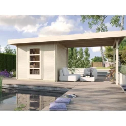 Designhaus Line 172 B mit Anbau 300 cm 634 x 377 x 226 cm braun^Weka Online