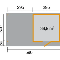 Designhaus Line 172 B mit Anbau 300 cm 634 x 377 x 226 cm braun^Weka Online