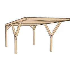 Doppelcarport X mit Stahldach Pfosten 12 x 12 cm^Weka Best