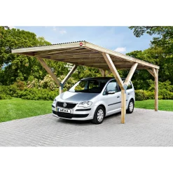 Weka Einzelcarport Y-Form mit PVC-Dach 306 x 606 cm