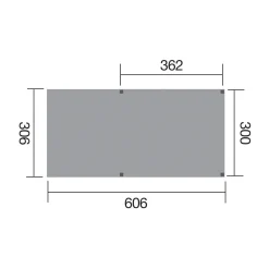 Weka Einzelcarport Y-Form mit PVC-Dach 306 x 606 cm
