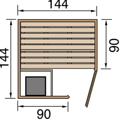 Elementecksauna „Kiruna 1“ GT K, 3,6 kW Kompakt^Weka Outlet