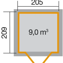 Gartenhaus 226 237 x 231 x 252 cm schwarz*Weka Hot