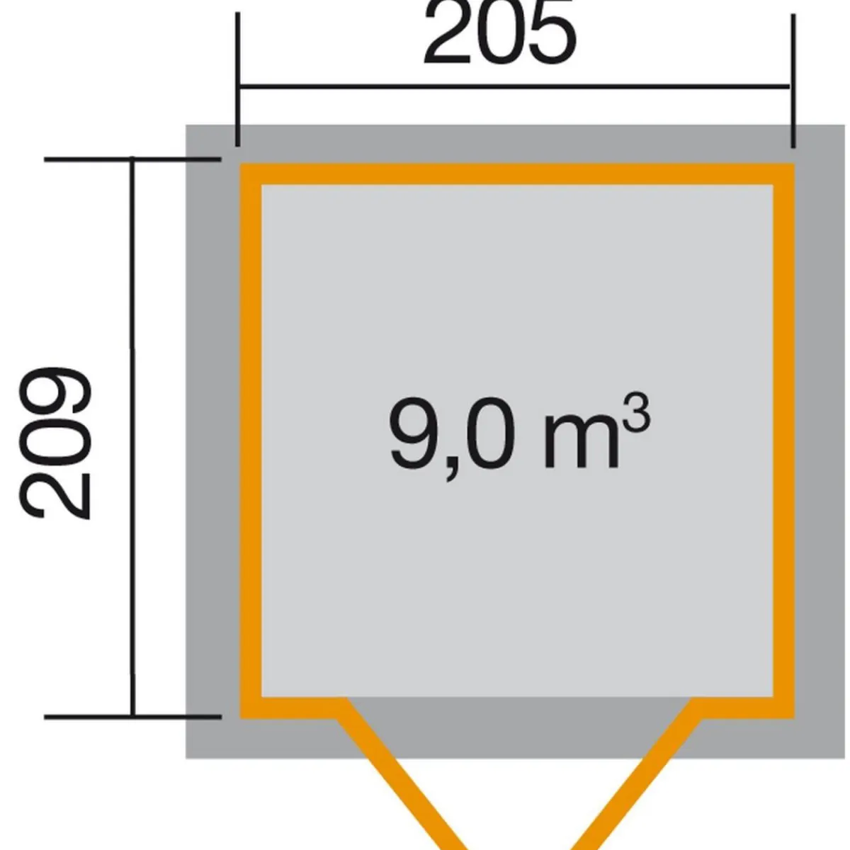 Gartenhaus 226 237 x 231 x 252 cm schwarz*Weka Hot
