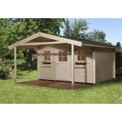 Weka Gartenhaus 135 A Größe 1/2 mit Vordach 460 x 510 x 262 cm