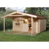 Gartenhaus 111 A Größe 1/2/3 mit Vordach 460 x 460 x 262 cm*Weka Outlet