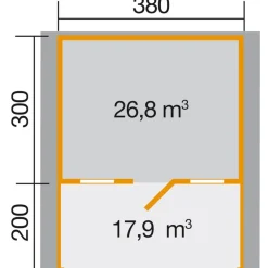 Weka Gartenhaus 135 B Größe 1/2 380 x 500 x 262 cm