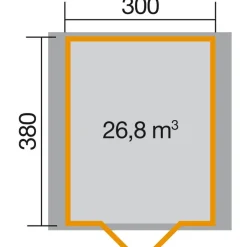 Gartenhaus Premium 28 mm 380 x 410 x 262 cm^Weka New