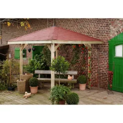 Weka Holzpavillon 651 Größe 1 Sparset inkl Dachschindeln