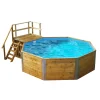 Weka Holzpool-Set 593 B inklusive Edelstahlleiter Vlies Innenfolie Sand-Filteranlage