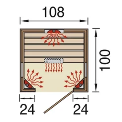 Weka Infrarotkabine 543 Graphit Größe 1