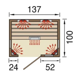 Weka Infrarotkabine 543 Graphit Größe 2