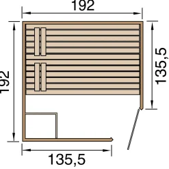 Massivholz-Elementsaunaauna „Laukkala 3“, 38 mm, GTF^Weka Discount