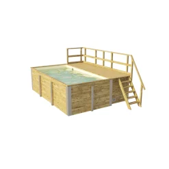 Weka Pool Rechteckig Größe 1 b 308,5 x 401,5 cm inkl Technikraum/Sonnendeck und FilteranlageFolie sand