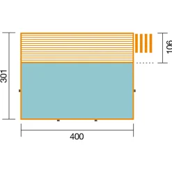 Pool Rechteckig Größe 1 b 308,5 x 401,5 cm inkl Technikraum/Sonnendeck und FilteranlageFolie blau/weiss mosaik 0,8 mm^Weka Online